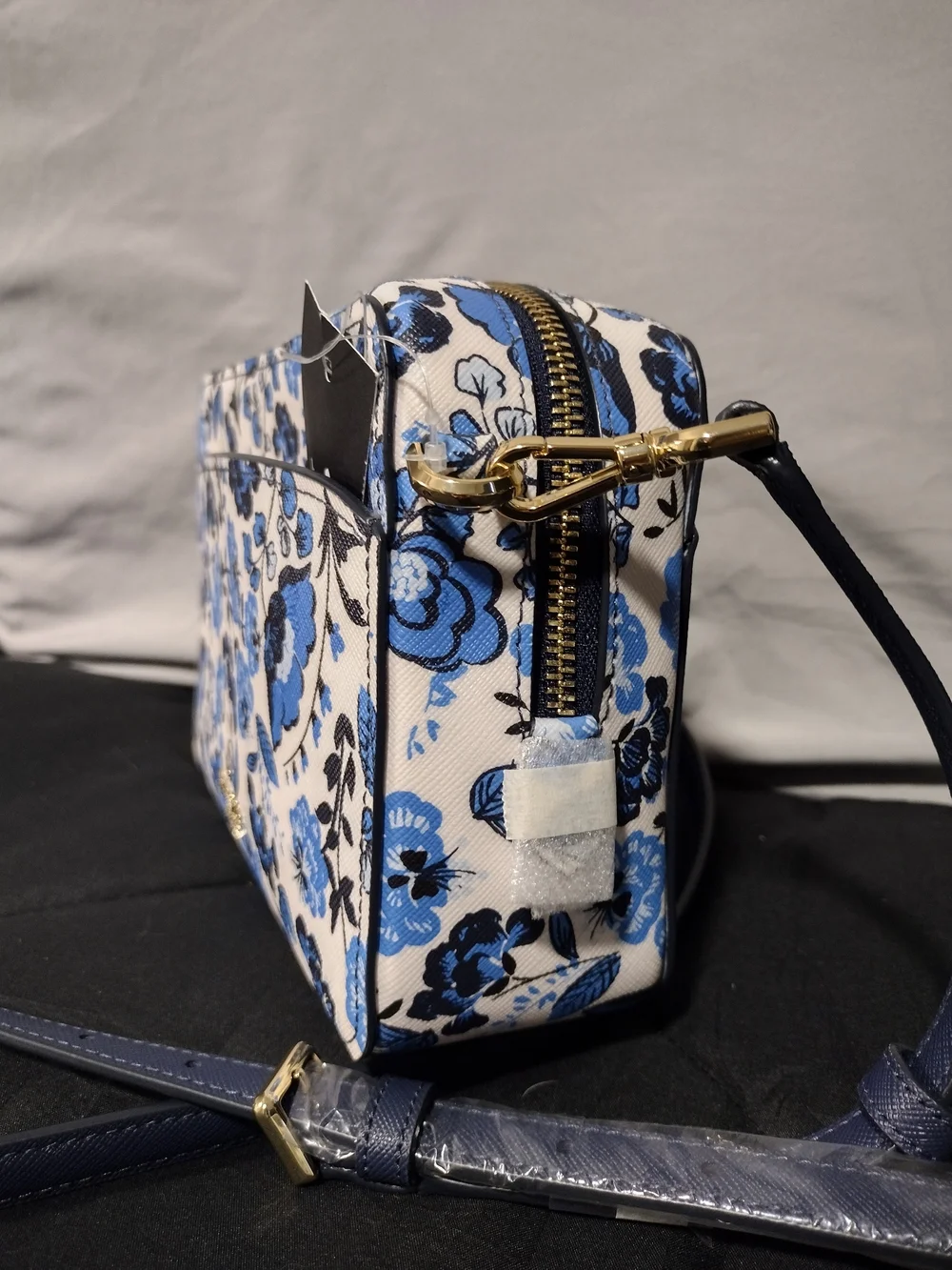 kate spade White and Blue Floral Crossbody Bag